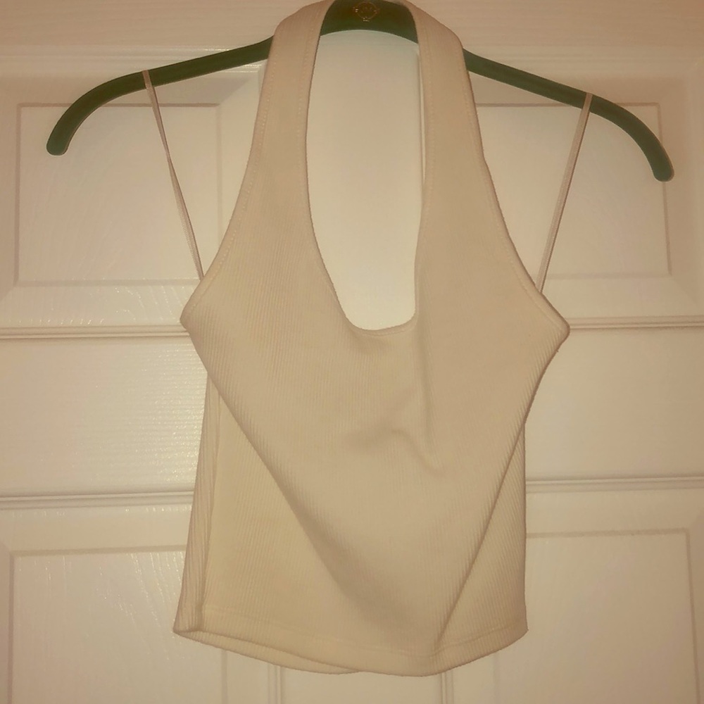 Cream Colored Topshop Crop Halter